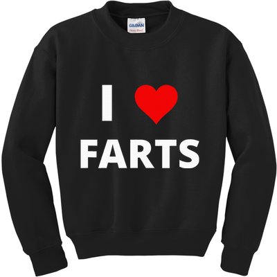 I Love Farts With A Red Heart Kids Sweatshirt