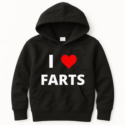 I Love Farts With A Red Heart Kids Hoodie