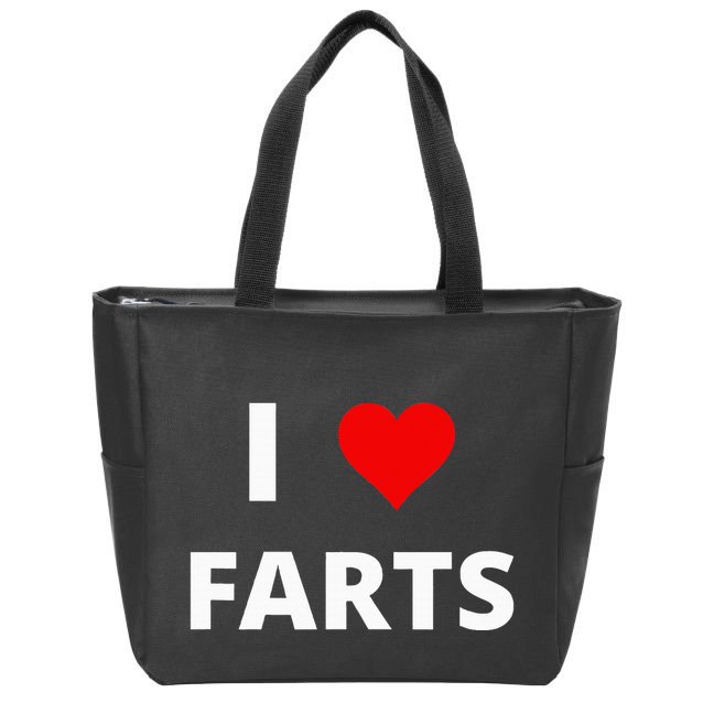 I Love Farts With A Red Heart Zip Tote Bag