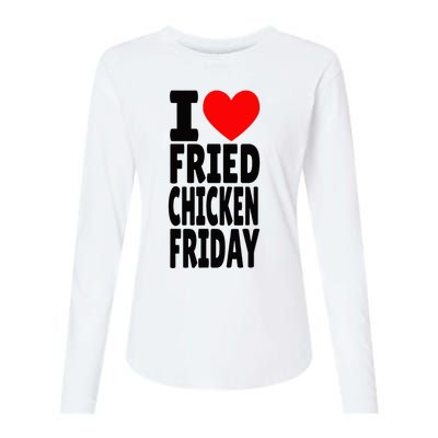 I Love Fried Chicken Friday funny farmer Womens Cotton Relaxed Long Sleeve T-Shirt