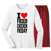 I Love Fried Chicken Friday funny farmer Women's Long Sleeve Flannel Pajama Set 