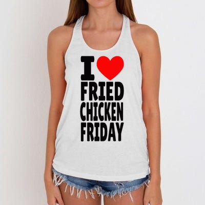 I Love Fried Chicken Friday funny farmer Women's Knotted Racerback Tank