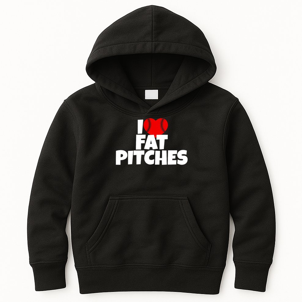 I Love Fat Pitches I Heart Fat Pitches Kids Hoodie