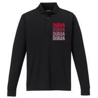 I Love First Name Performance Long Sleeve Polo