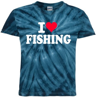 I Love Fishing Gift Kids Tie-Dye T-Shirt