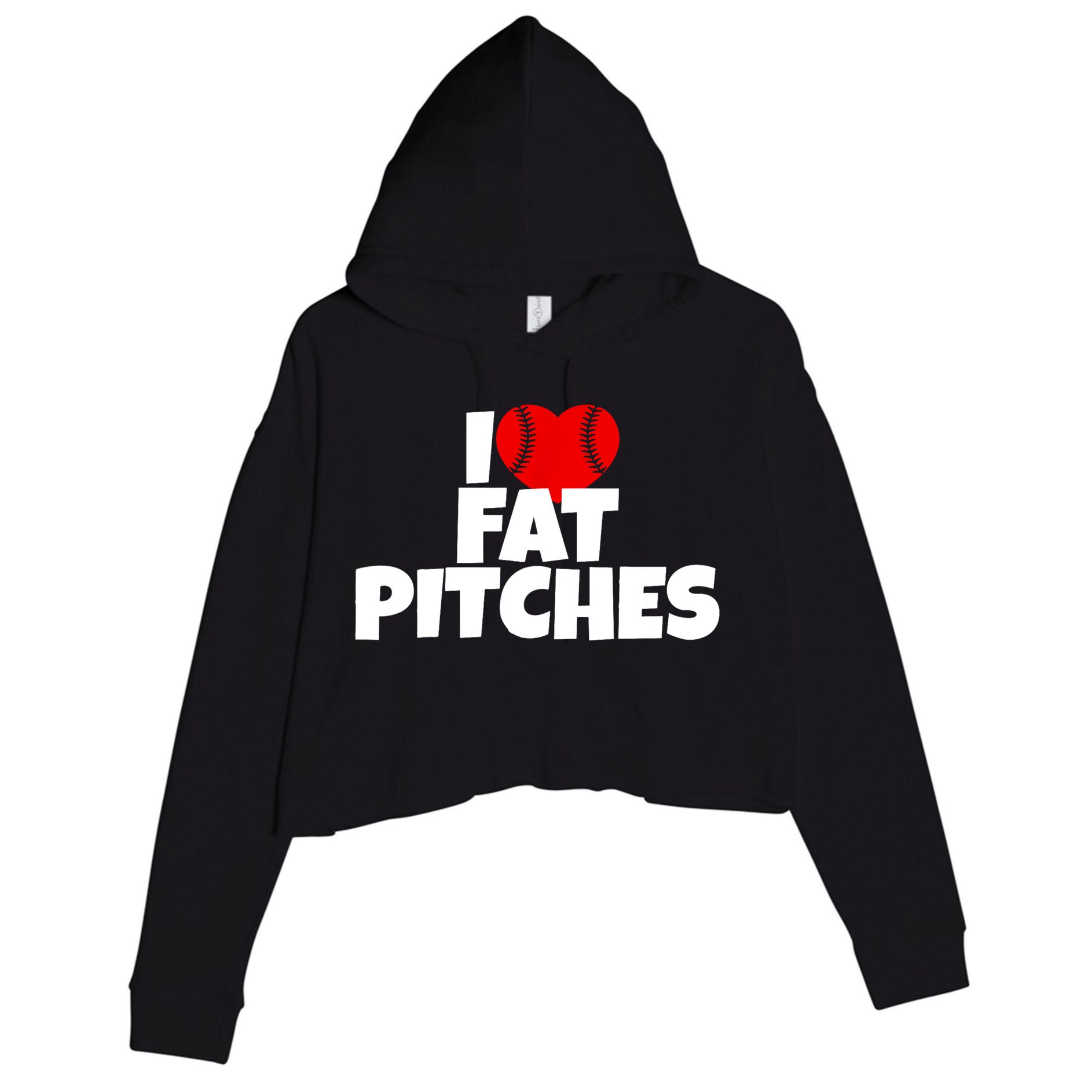 I Love Fat Pitches Crop Fleece Hoodie