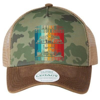 I Like Formula Racing And Maybe 3 People Retro Legacy Tie Dye Trucker Hat