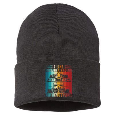 I Like Formula Racing And Maybe 3 People Retro Sustainable Knit Beanie