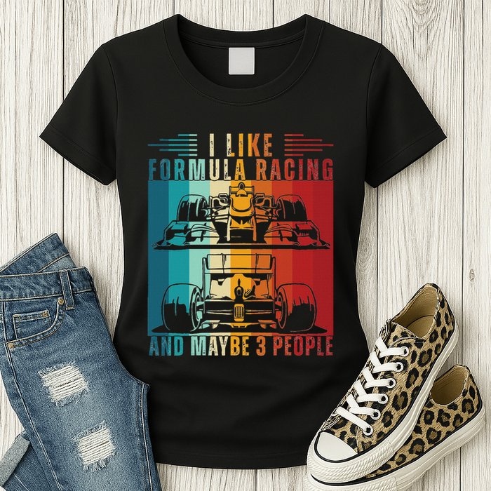 I Like Formula Racing And Maybe 3 People Retro Womens T-Shirt