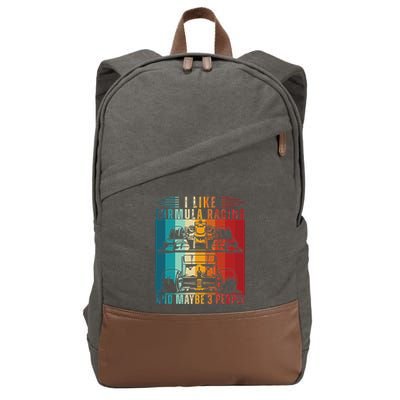 I Like Formula Racing And Maybe 3 People Retro Cotton Canvas Backpack