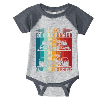 I Like Formula Racing And Maybe 3 People Retro Infant Baby Jersey Bodysuit