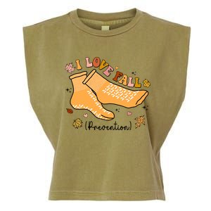 I Love Fall Prevention Funny Fall Nurse Garment-Dyed Women's Muscle Tee