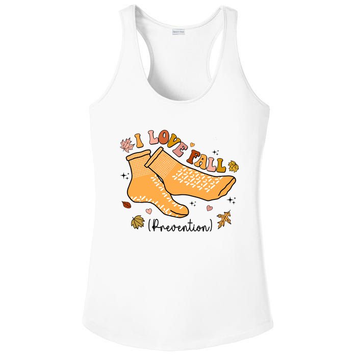 I Love Fall Prevention Funny Fall Nurse Ladies PosiCharge Competitor Racerback Tank