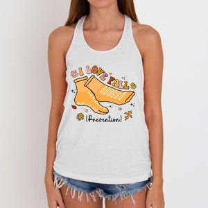 I Love Fall Prevention Funny Fall Nurse Women's Knotted Racerback Tank