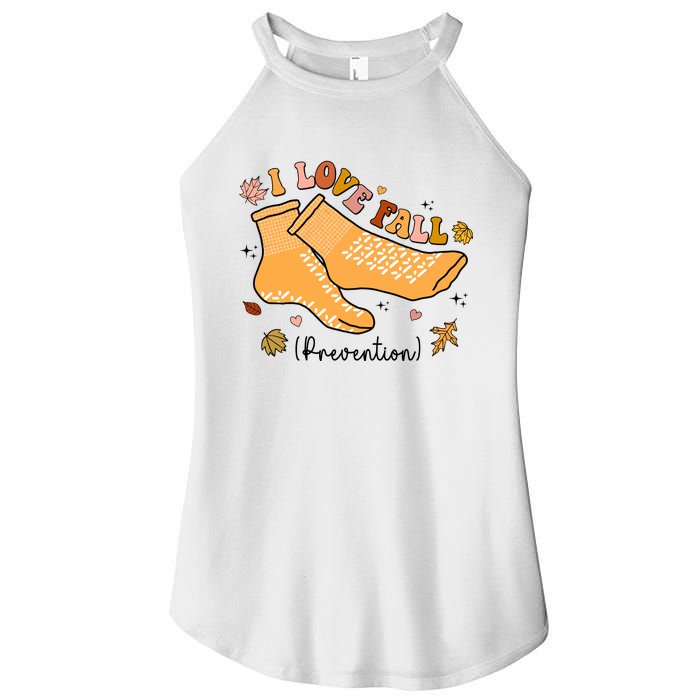 I Love Fall Prevention Funny Fall Nurse Women's Perfect Tri Rocker Tank