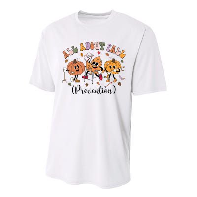 I Love Fall Prevention Thanksgiving Fall Nurse Performance Sprint T-Shirt