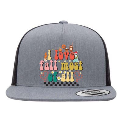 I Love Fall Most Of All Flat Bill Trucker Hat