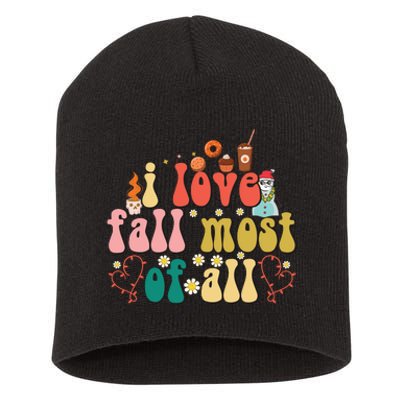 I Love Fall Most Of All Short Acrylic Beanie