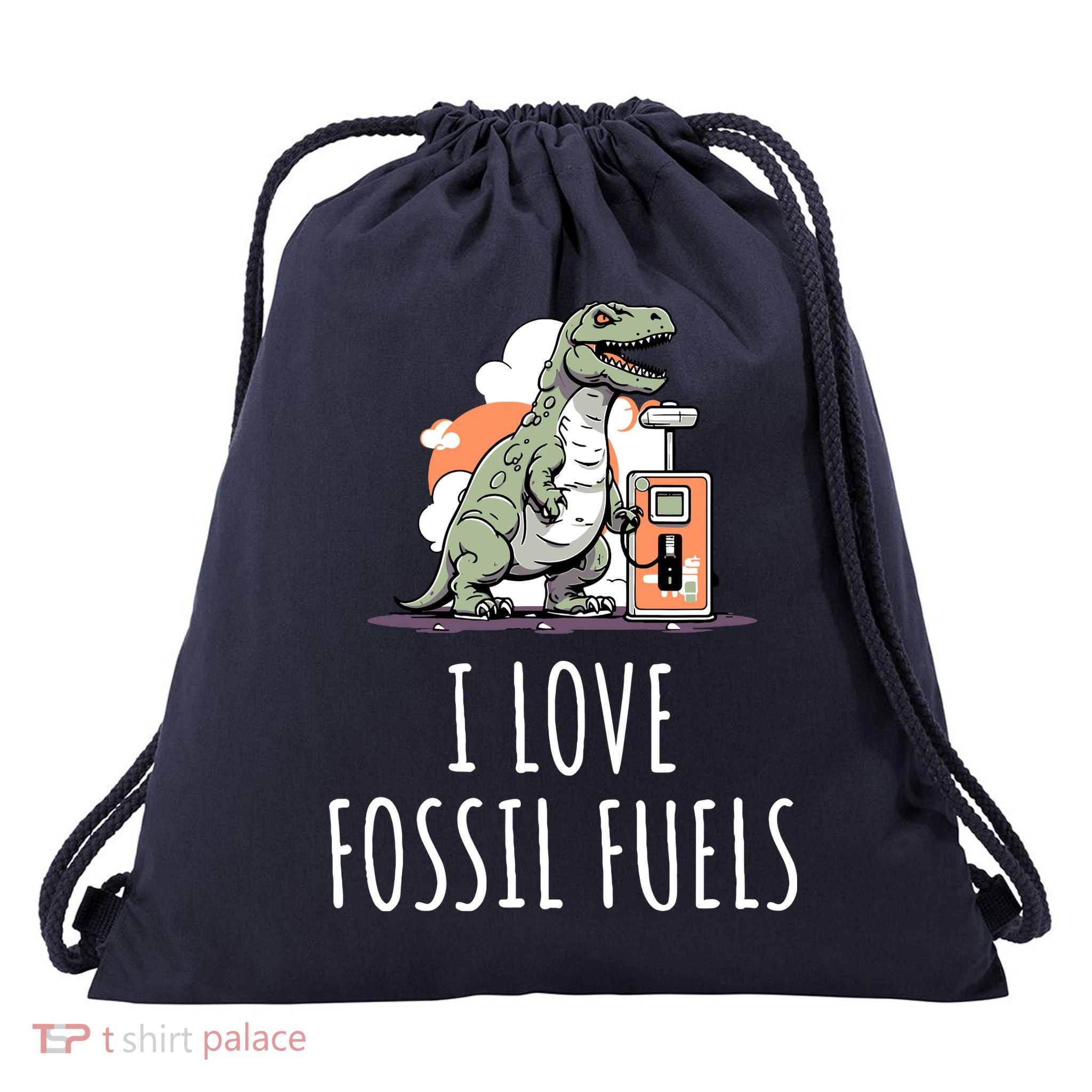 I Love Fossil Fuels Drawstring Bag