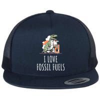I Love Fossil Fuels Flat Bill Trucker Hat