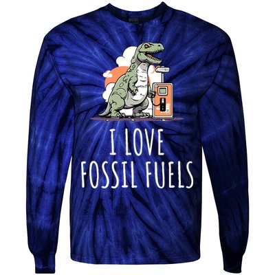 I Love Fossil Fuels Tie-Dye Long Sleeve Shirt