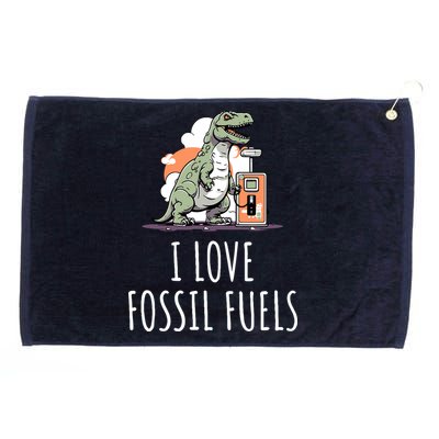 I Love Fossil Fuels Grommeted Golf Towel
