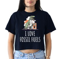 I Love Fossil Fuels Women's Crop Top Tee