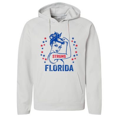 I Love Florida Strong Florida Performance Fleece Hoodie