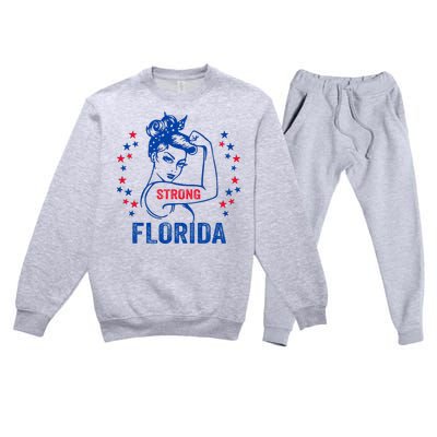 I Love Florida Strong Florida Premium Crewneck Sweatsuit Set