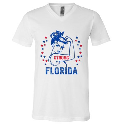 I Love Florida Strong Florida V-Neck T-Shirt