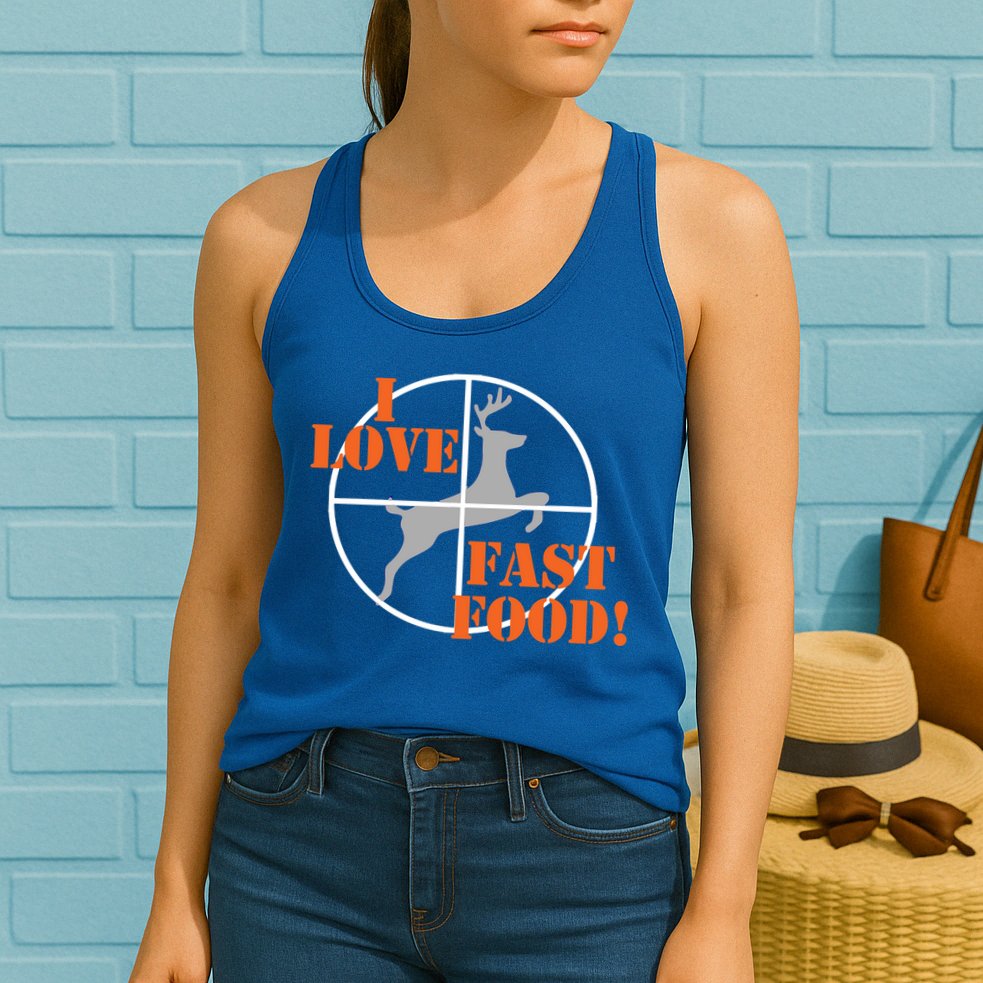 I Love Fast Food Deer Hunters Hunting Tee Great Gift Womens Tank Top