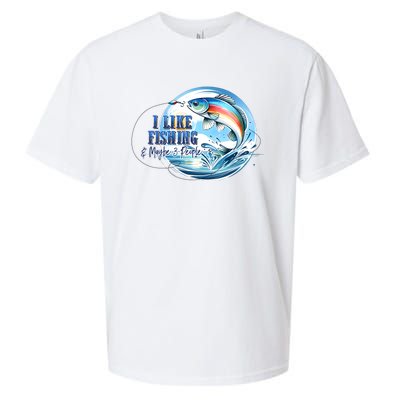 I Like Fishing And Maybe 3 People Sueded Cloud Jersey T-Shirt