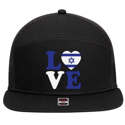 Israel Love Flag I Stand With Israel Heritage Israeli Flag 7 Panel Mesh Trucker Snapback Hat
