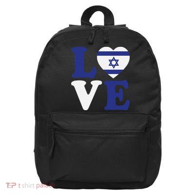 Israel Love Flag I Stand With Israel Heritage Israeli Flag 16 in Basic Backpack