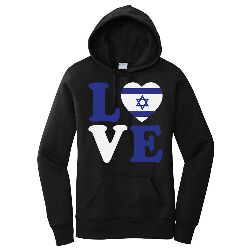 Israel Love Flag I Stand With Israel Heritage Israeli Flag Women's Pullover Hoodie