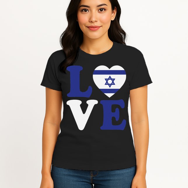 Israel Love Flag I Stand With Israel Heritage Israeli Flag Womens T-Shirt