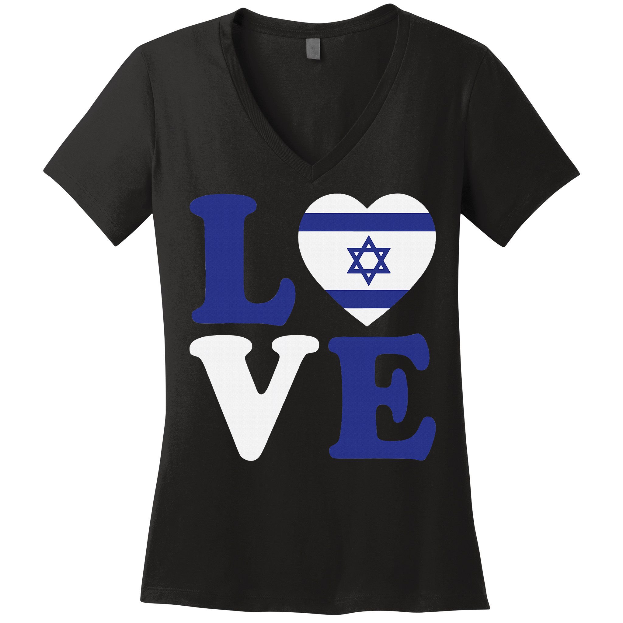Israel Love Flag I Stand With Israel Heritage Israeli Flag Women's V-Neck T-Shirt