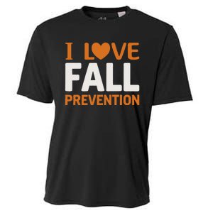 I Love Fall Prevention Fall Physical Therapy Minimalist Cooling Performance Crew T-Shirt