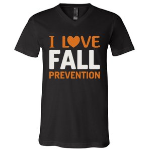 I Love Fall Prevention Fall Physical Therapy Minimalist V-Neck T-Shirt