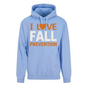 I Love Fall Prevention Fall Physical Therapy Minimalist Unisex Surf Hoodie