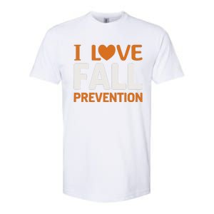 I Love Fall Prevention Fall Physical Therapy Minimalist Softstyle CVC T-Shirt