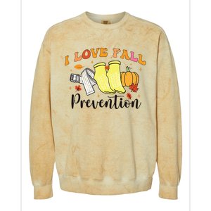 I Love Fall Prevention Colorblast Crewneck Sweatshirt