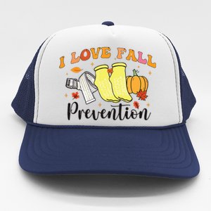 I Love Fall Prevention Trucker Hat