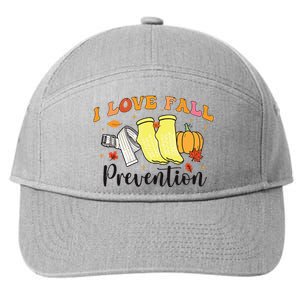 I Love Fall Prevention 7-Panel Snapback Hat