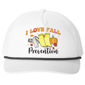 I Love Fall Prevention Snapback Five-Panel Rope Hat