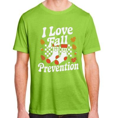 I Love Fall Prevention Socks Fall Physical Therapy Retro Adult ChromaSoft Performance T-Shirt