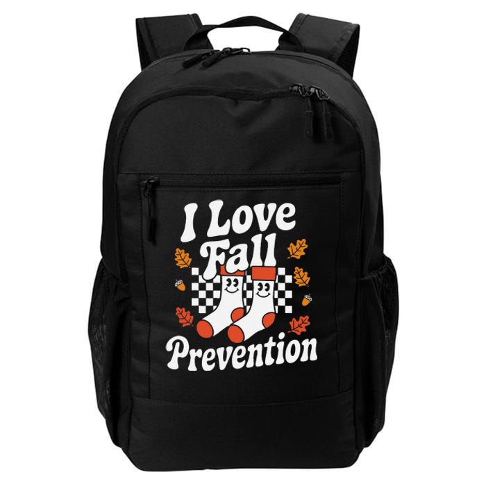 I Love Fall Prevention Socks Fall Physical Therapy Retro Daily Commute Backpack