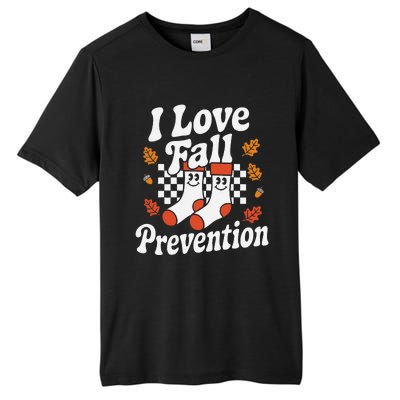 I Love Fall Prevention Socks Fall Physical Therapy Retro Tall Fusion ChromaSoft Performance T-Shirt