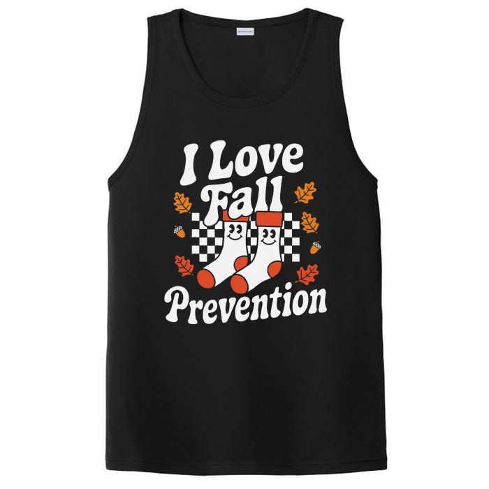 I Love Fall Prevention Socks Fall Physical Therapy Retro PosiCharge Competitor Tank