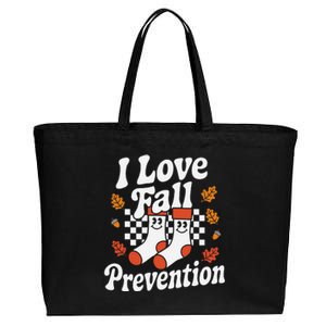 I Love Fall Prevention Socks Fall Physical Therapy Retro Cotton Canvas Jumbo Tote